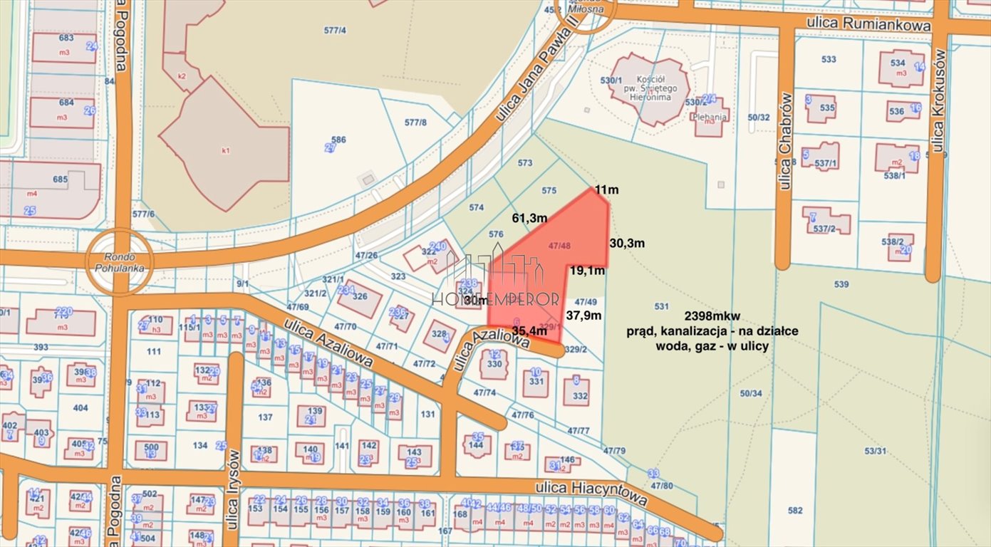 Działka 2398 m² z pozwoleniem na budowę w Wesołej. Warszawa, Wesoła, Stara Miłosna, Azaliowa  2 398m2 Foto 1
