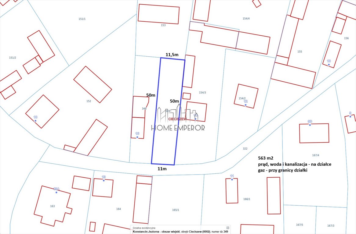 Działka pod dom jednorodzinny z mediami - 563 m². Cieciszew  563m2 Foto 1