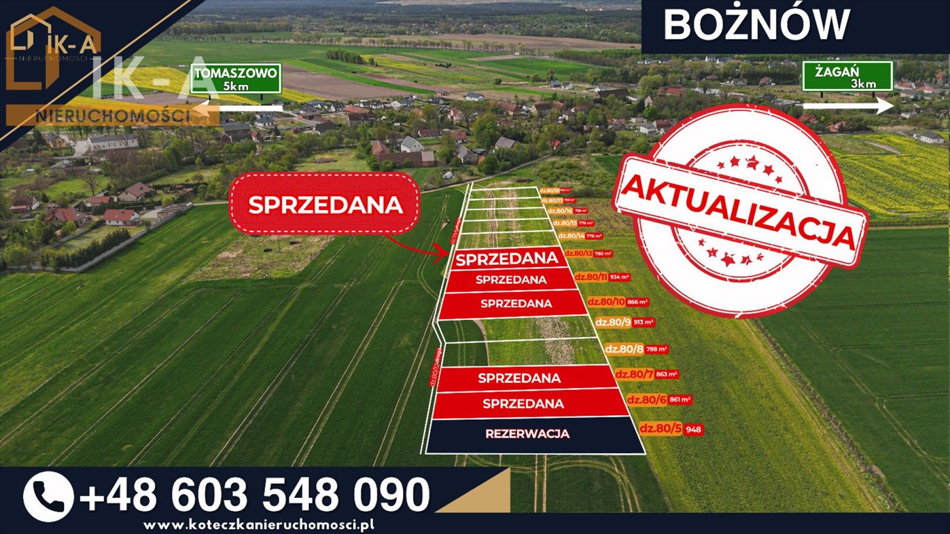 Sprzedam działki pod zabudowę w Bożkowie - widok na winnicę i pola Bożnów, Bożnów  738m2 Foto 1