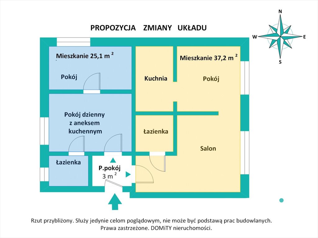 Mieszkanie trzypokojowe na sprzedaż Wrocław, Brochów, Ignacego Mościckiego  66m2 Foto 9