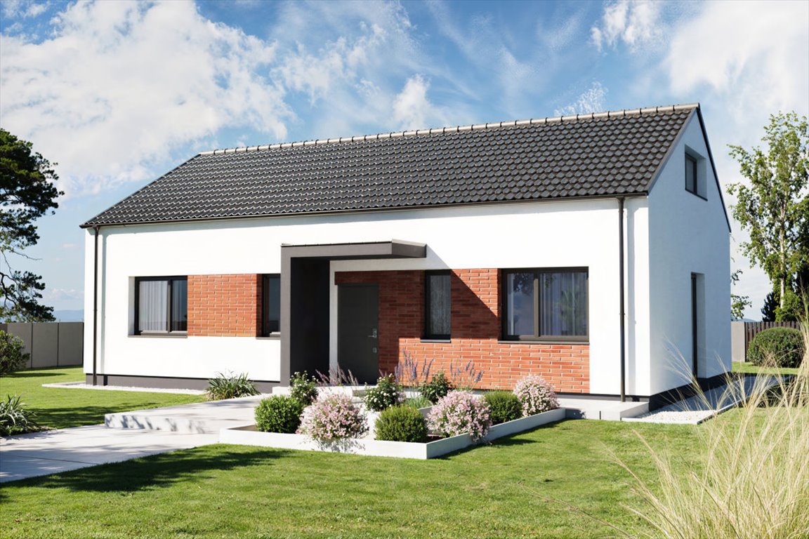 Nowoczesny dom parterowy z poddaszem, 80 m2, opcje garażu Kościan  80m2 Foto 1
