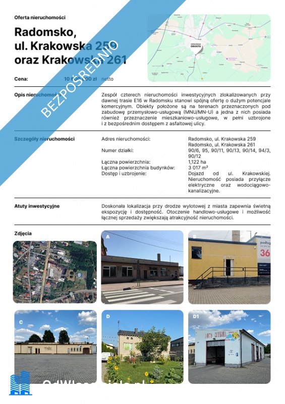 Lokal użytkowy na sprzedaż Radomsko, Krakowska  3 017m2 Foto 1