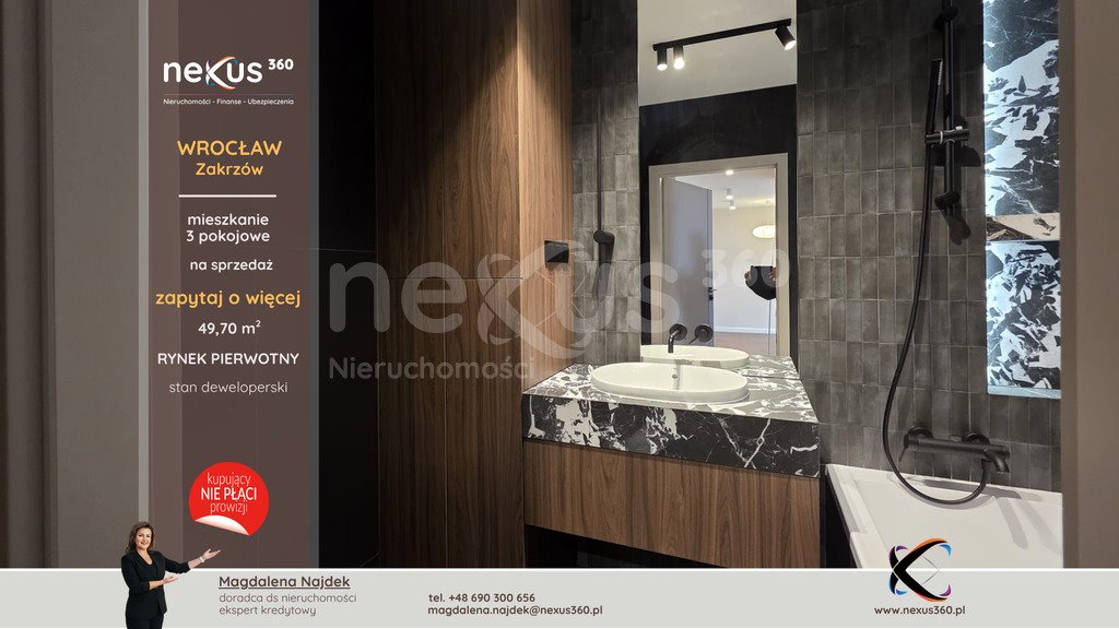 Mieszkanie trzypokojowe na sprzedaż Wrocław, Zakrzów, Zakrzów, Odolanowska  50m2 Foto 1