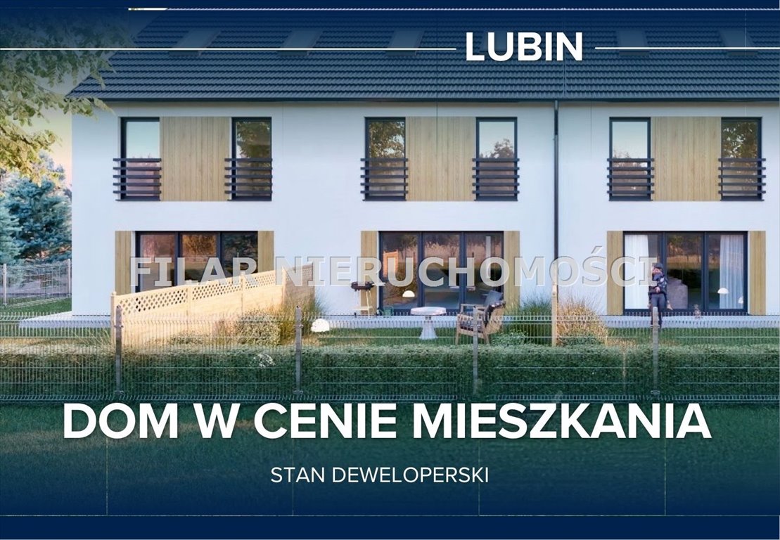 Nowoczesny dom w stanie deweloperskim z dużym tarasem i widokiem Lubin, Małomice  143m2 Foto 1