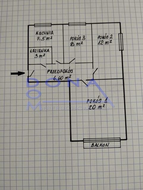 Mieszkanie dwupokojowe na sprzedaż Łódź, Koziny, Bydgoska  57m2 Foto 1