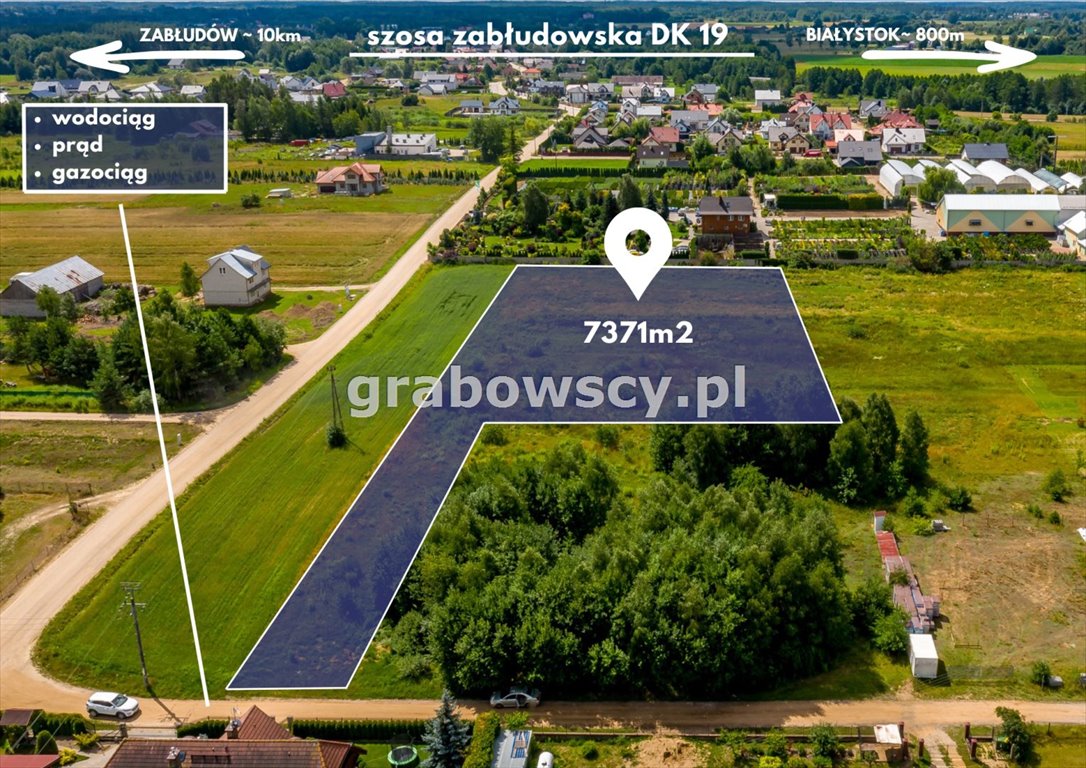 Działka budowlana na sprzedaż Kuriany  7 371m2 Foto 1