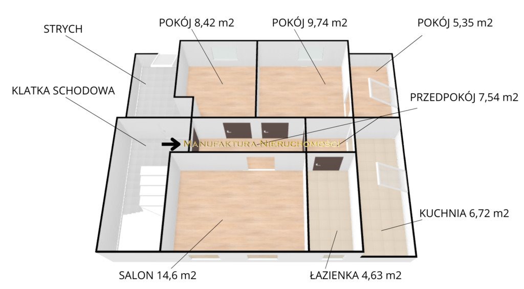 Mieszkanie czteropokojowe  na sprzedaż Pruszcz Gdański, Adama Mickiewicza  57m2 Foto 6