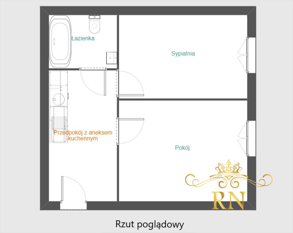 Mieszkanie dwupokojowe na sprzedaż Lublin, Tatary, Mełgiewska  35m2 Foto 12