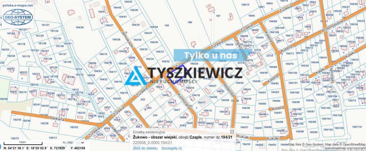 Działka przemysłowo-handlowa na sprzedaż Czaple, Kormorana  1 405m2 Foto 1