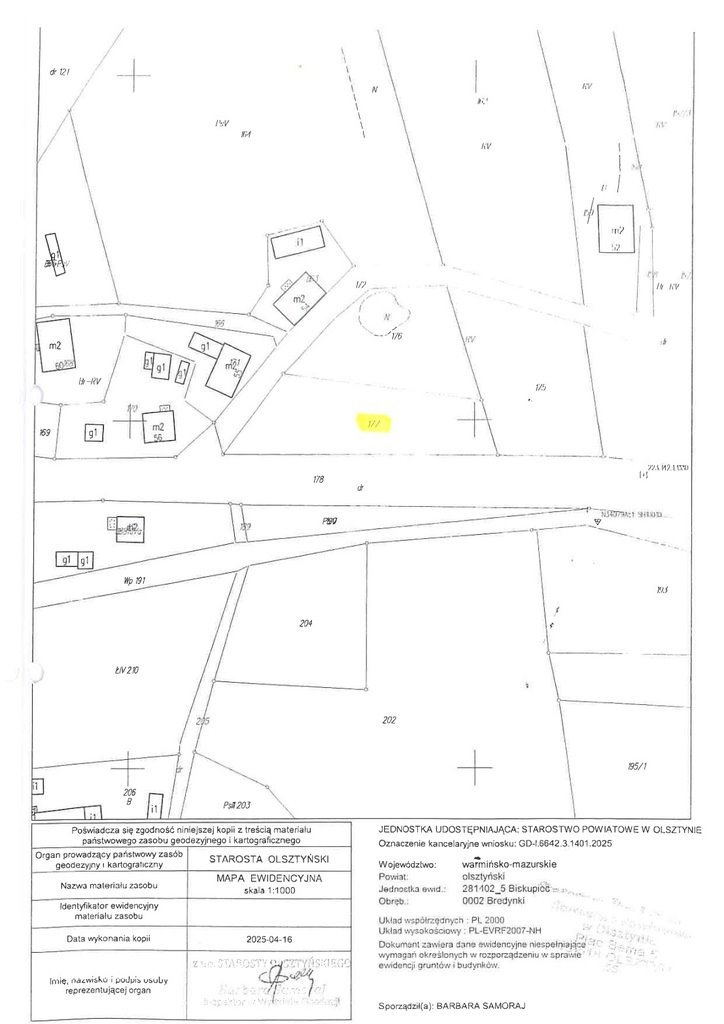 Działka rolna 1 363 m² w Bredynkach – przetarg 16.04! Bredynki  1 363m2 Foto 1