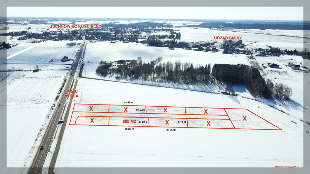 Działki budowlane w Juchnowcu Kościelnym, 800 m², pod dom Juchnowiec Kościelny  800m2 Foto 1