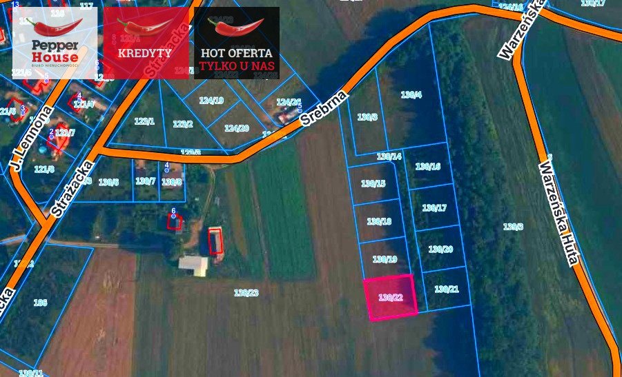 Działka budowlana na sprzedaż Rębiska, Srebrna  1 078m2 Foto 1