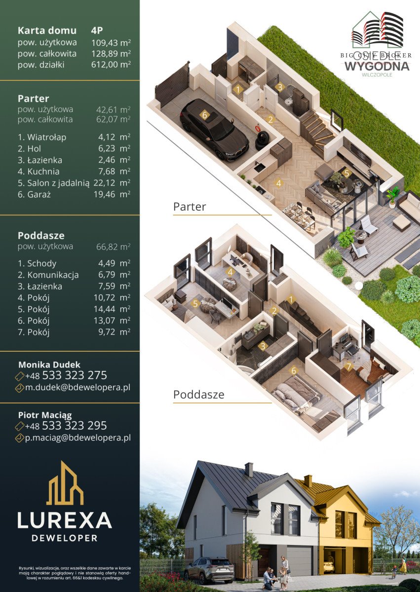 Przestronny dom 109 m² z garażem i dużą działką Wilczopole  129m2 Foto 1
