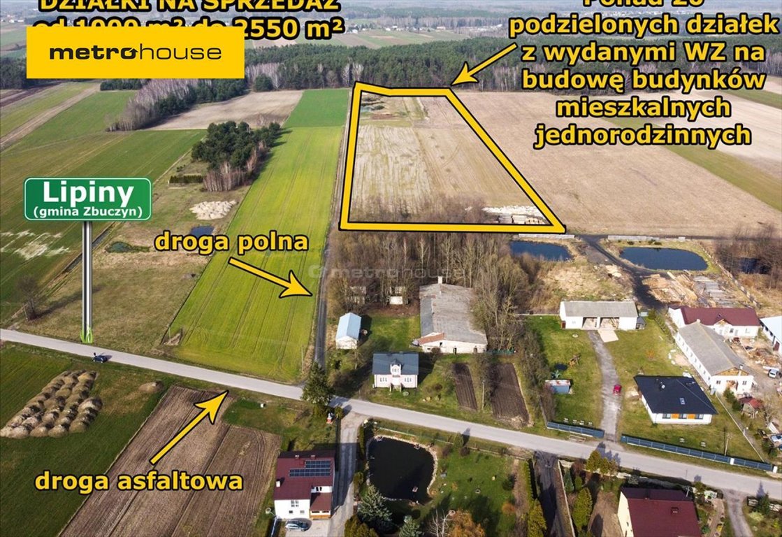 Działka inna na sprzedaż Lipiny  1 400m2 Foto 1