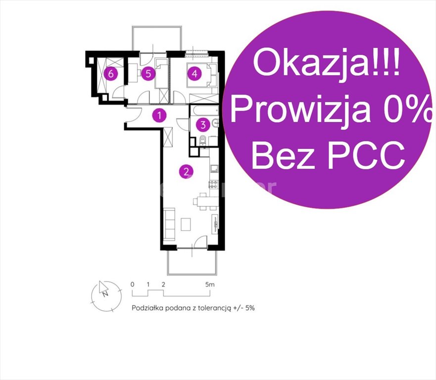 Mieszkanie trzypokojowe na sprzedaż Poznań, Żegrze, Wagrowska  57m2 Foto 1