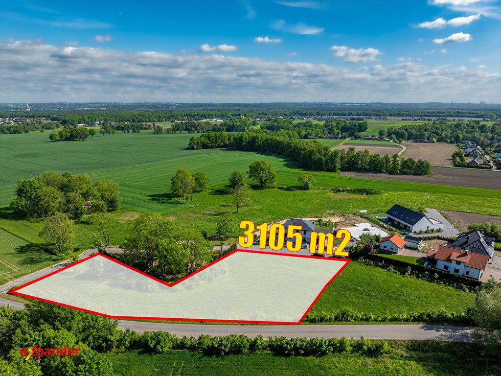 Działka 3105 m² z mediami i widokami na pola Mikołów, Mokierska  3 105m2 Foto 1