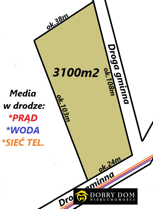 Działka budowlana na sprzedaż Budne  3 100m2 Foto 1