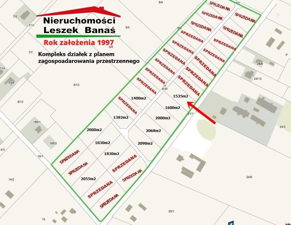 Działka budowlana na sprzedaż Pokrzywno  1 535m2 Foto 1