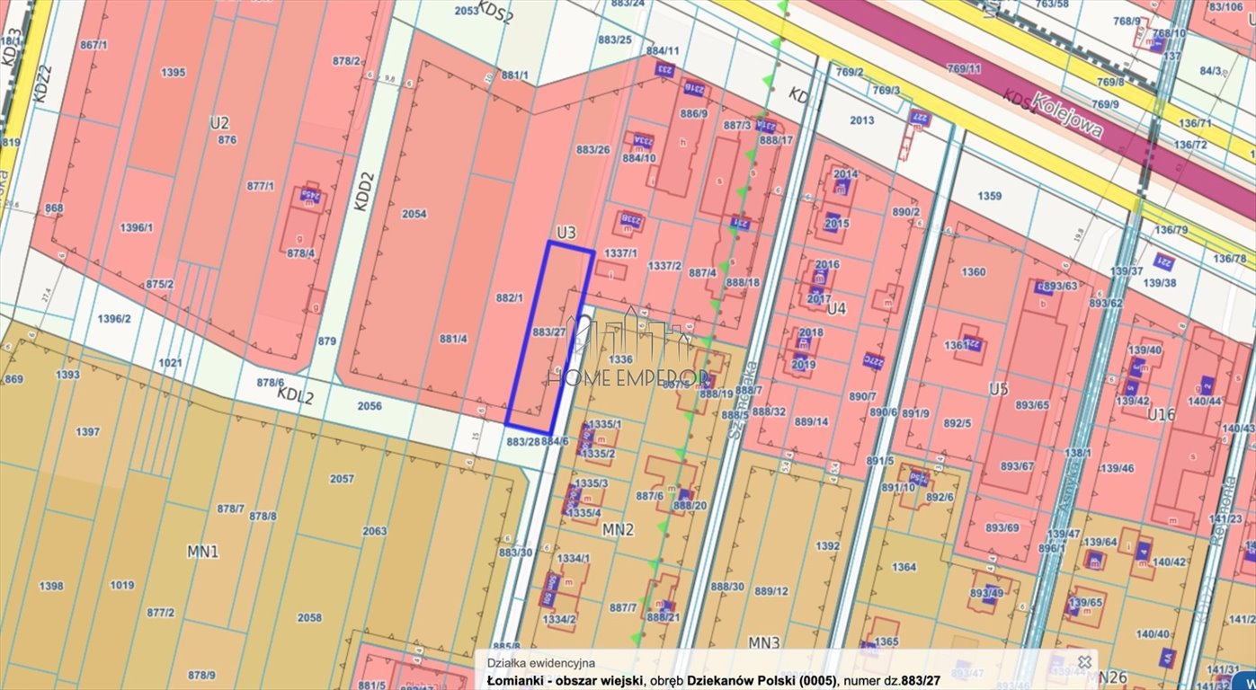 Do sprzedania działka 1319 m² z mediami i planem usługowym Dziekanów Polski, Miła  1 319m2 Foto 1