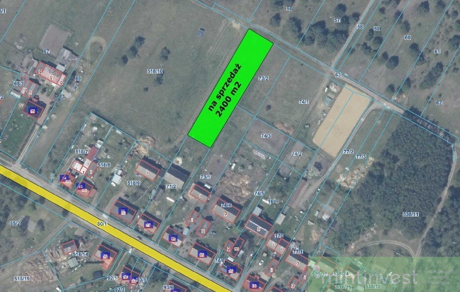 Polecam działkę 2400 m² z warunkami zabudowy pod 2 domy w Wierzchosławiu Wierzchosław  2 400m2 Foto 1