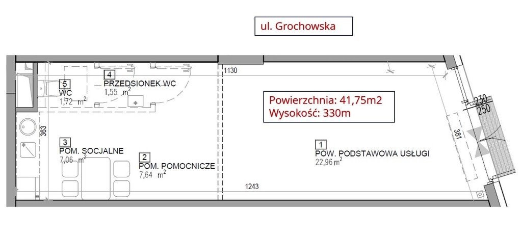 Lokal użytkowy na sprzedaż Warszawa, Praga-Południe, Grochów, Grochowska  42m2 Foto 6