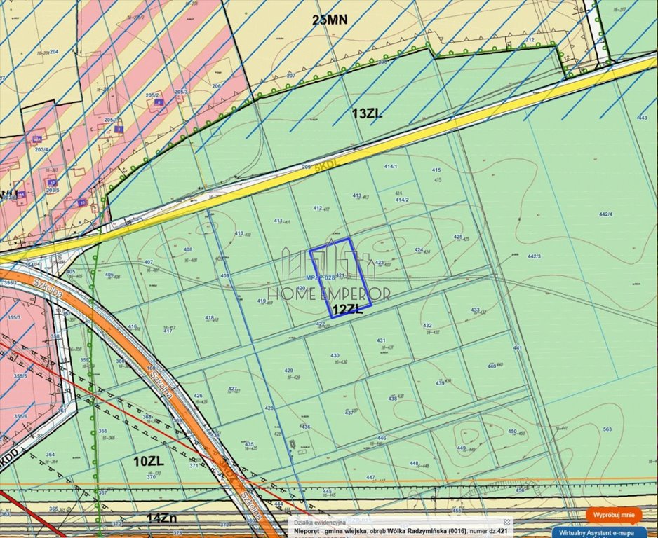 Działka 1972 m² pod lasem z dostępem do drogi gminnej. Wólka Radzymińska, Wólka Radzymińska, Szkolna  1 972m2 Foto 1