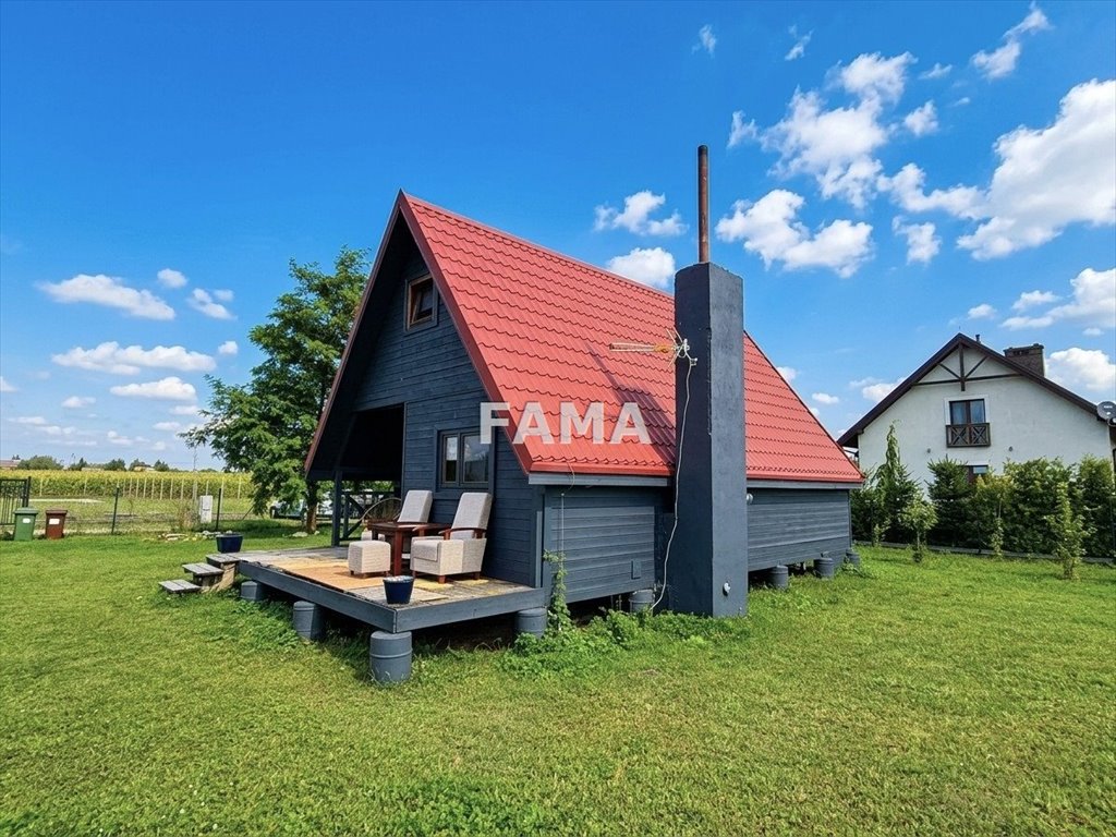 Polecam drewniany domek 34,4 m² z tarasem w Guźlinie Guźlin  34m2 Foto 1