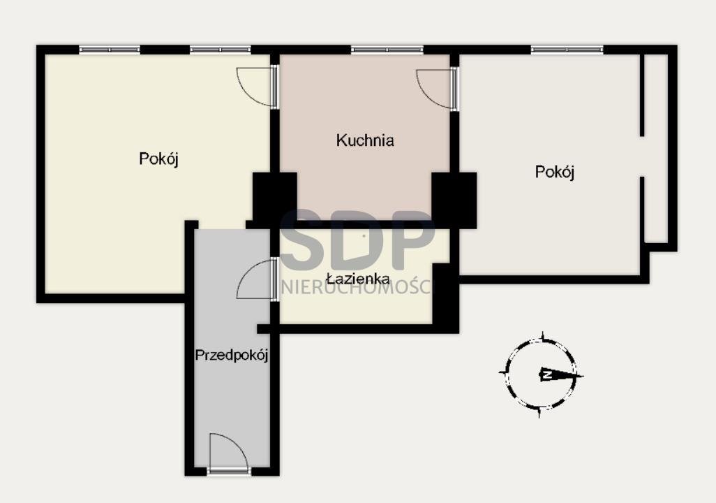 Mieszkanie dwupokojowe na sprzedaż Wrocław, Krzyki, Borek, Saperów  54m2 Foto 2