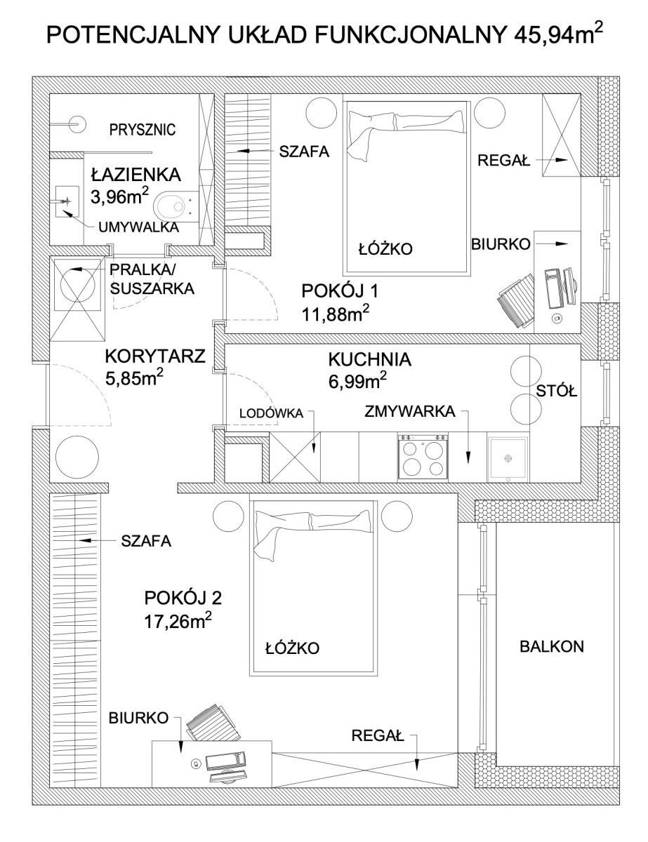 Mieszkanie dwupokojowe na sprzedaż Warszawa, Mokotów Ksawerów, Modra  46m2 Foto 2