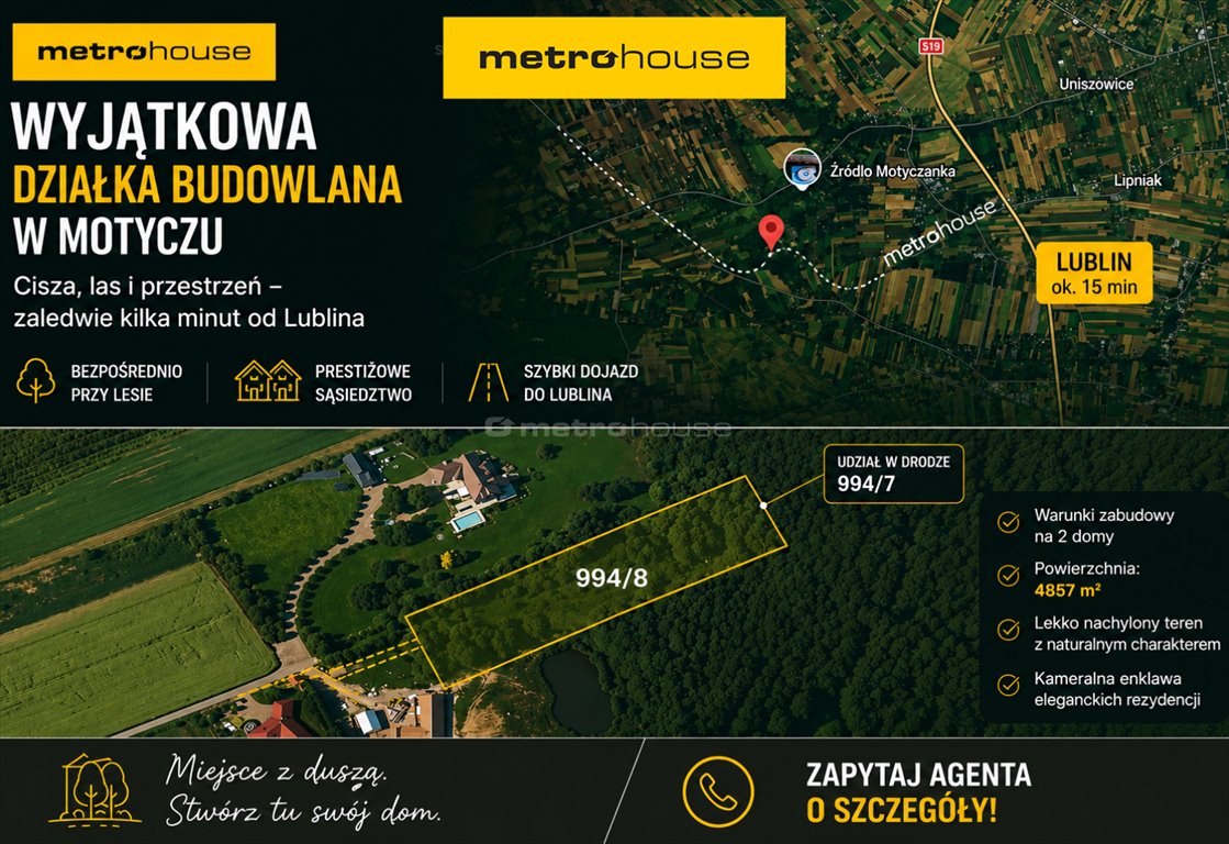 Działka w Motyczu z lasem, 4857 m², prestiż i prywatność Motycz  4 857m2 Foto 1