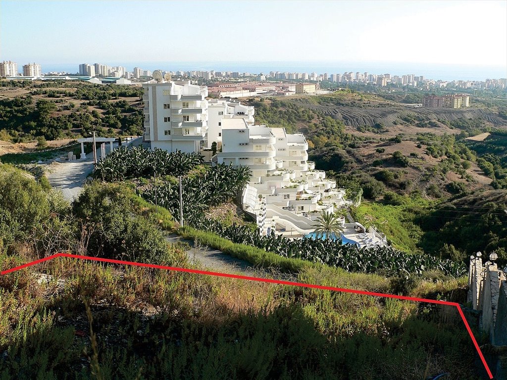 Działka z widokiem na morze i miasto w Mahmutlar Turcja, Mahmutlar, Mahmutlar, Alanya, Antalya  Foto 1