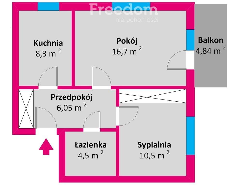 Mieszkanie dwupokojowe na sprzedaż Rzeszów, Św. Kingi  50m2 Foto 4