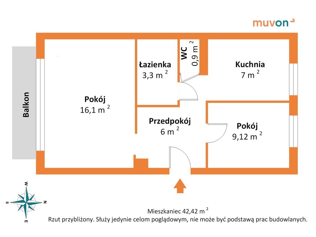 Mieszkanie dwupokojowe na sprzedaż Łódź, Radogoszcz, Radogoszcz, Ziołowa  42m2 Foto 2