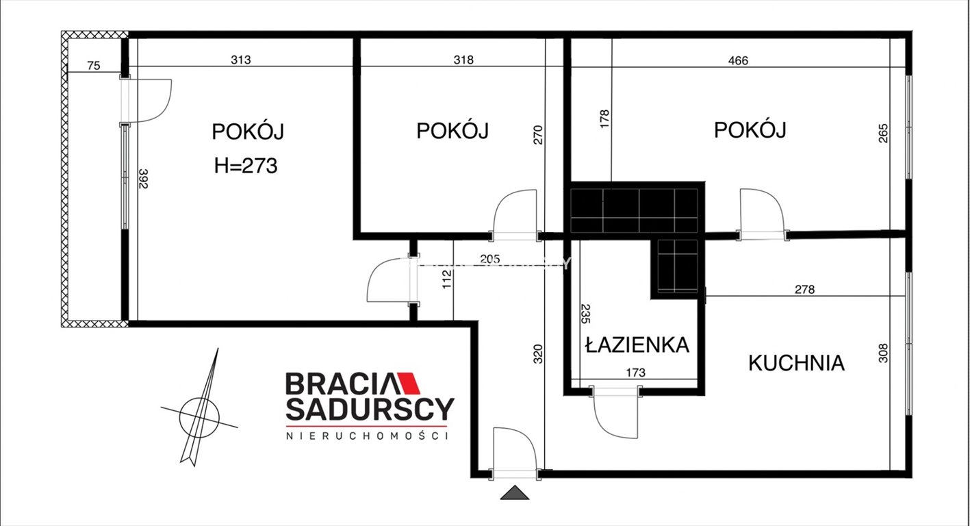 Mieszkanie trzypokojowe na wynajem Kraków, Zwierzyniec, Salwator, Fałata  53m2 Foto 3