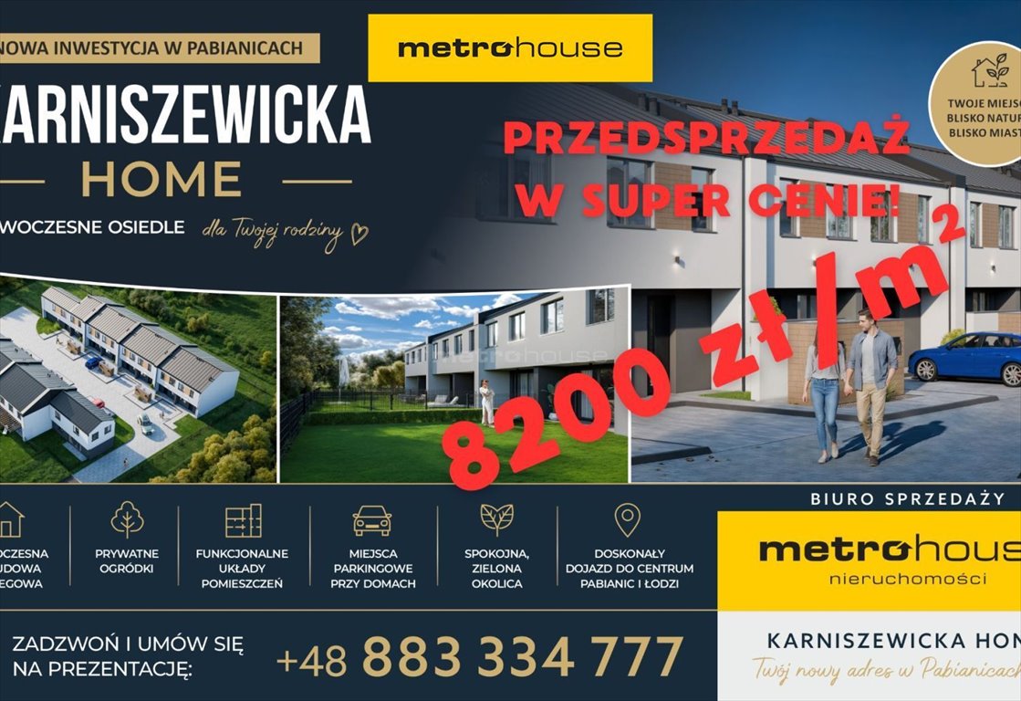 Nowoczesny dom 78,91 m² w Pabianicach, stan deweloperski - polecam! Pabianice, Centrum, Karniszewicka  79m2 Foto 1