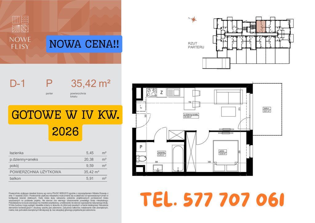 Mieszkanie dwupokojowe na sprzedaż Bydgoszcz, Czyżkówko, Flisacka  35m2 Foto 1