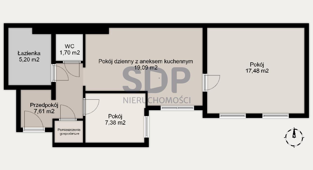Mieszkanie trzypokojowe na sprzedaż Wrocław, Śródmieście, Nadodrze, ok. Pl. Św. Macieja  61m2 Foto 14
