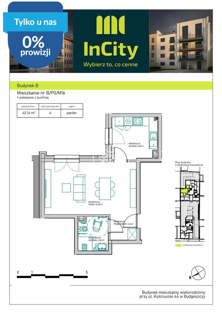Przestronne 43,2 m² w centrum Bydgoszczy - potencjał inwestycyjny Bydgoszcz, Śródmieście, Tadeusza Kościuszki  43m2 Foto 1