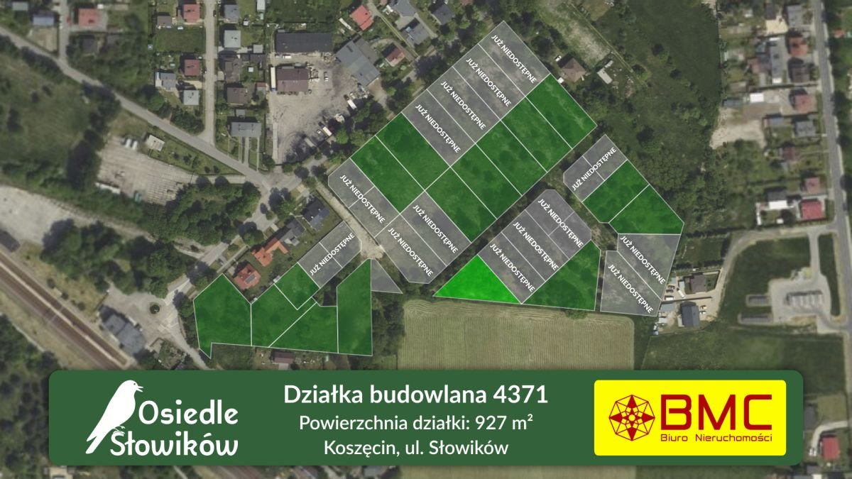 Działka budowlana 927 m² w Koszęcinie – idealna pod dom Koszęcin, Słowików  927m2 Foto 1