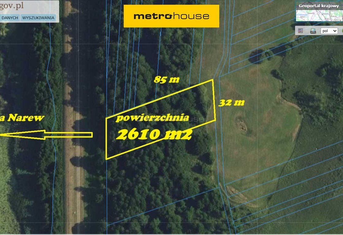 Atrakcyjna działka rolna nad Narwią w Łachy 11 748 m2 Łacha, Księcia Witolda  11 748m2 Foto 1