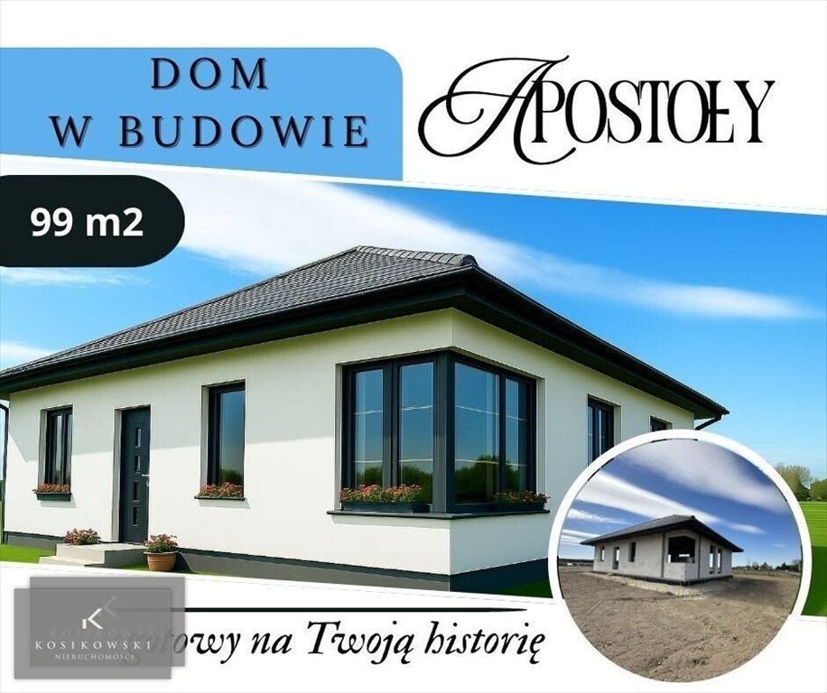 Nowoczesny dom w stanie surowym otwartym, 99 m2, funkcjonalny projekt Smarchowice Wielkie, Smarchowice Wielkie, Apostoły  99m2 Foto 1