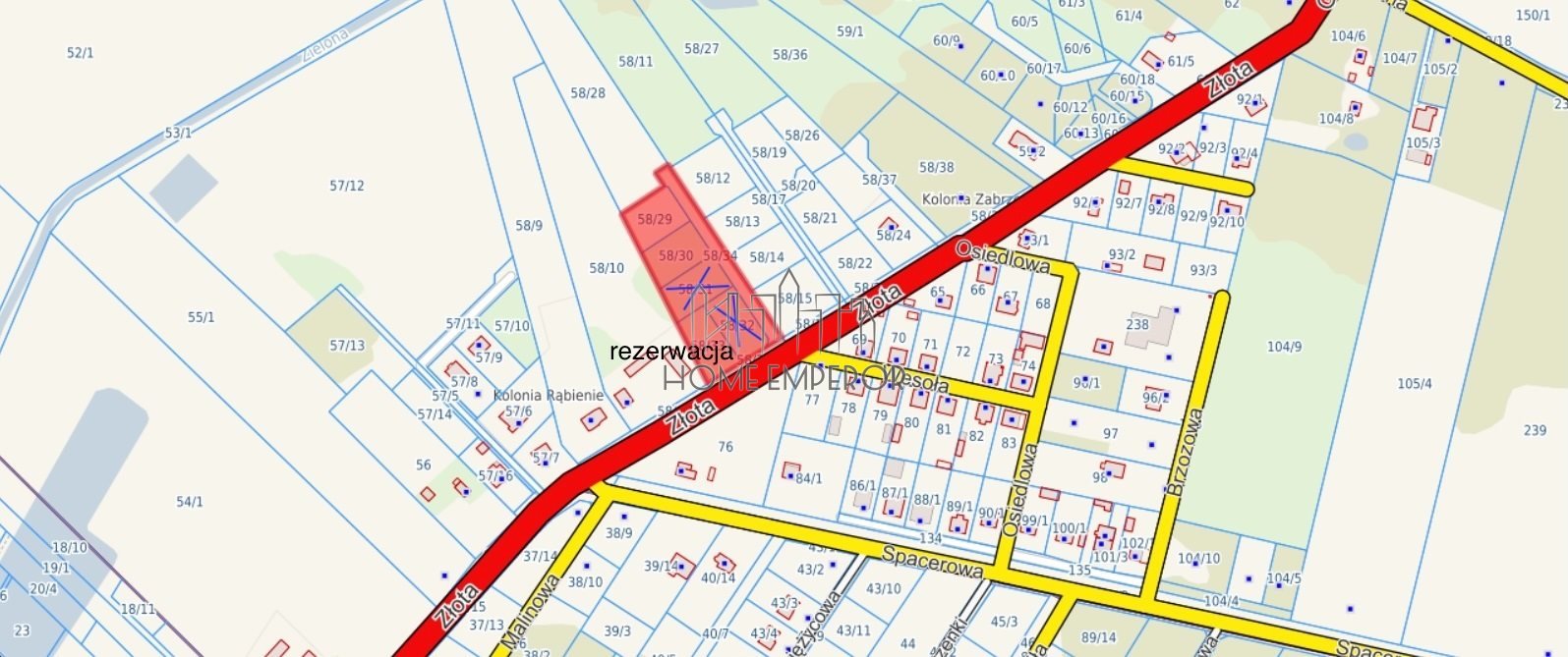 Działka budowlana na sprzedaż Kamionka, Złota  1 000m2 Foto 1