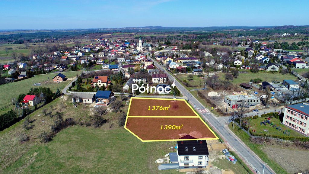 Działka 1376 m² przy Parku Orlich Gniazd - media, ogrodzona Przybynów, Żarecka  1 376m2 Foto 1