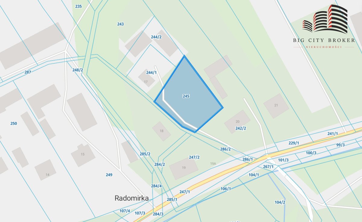 Na sprzedaż działka 1120 m² w Radomirce z widokiem na zieleń Radomirka  1 120m2 Foto 1