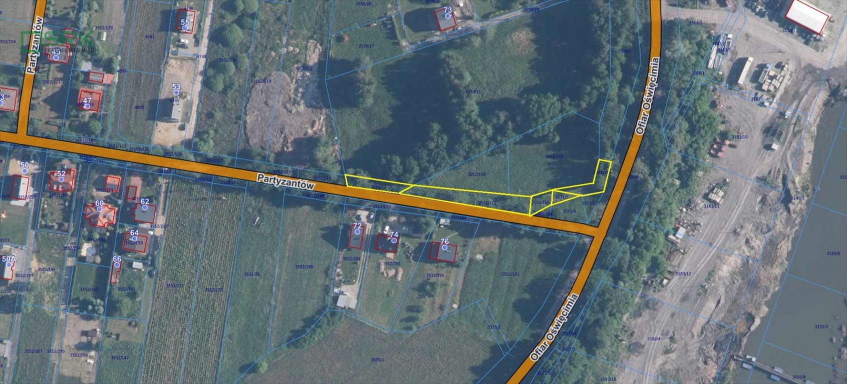 Działka 1383 m² pod zabudowę i usługi w Brzeszczach Brzeszcze, Brzeszcze, Partyzantów  1 383m2 Foto 1