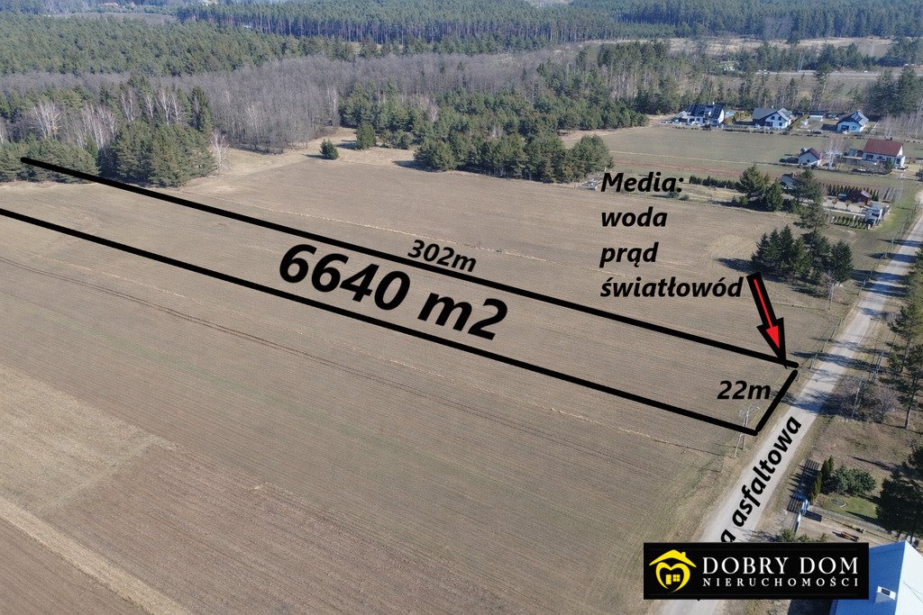 Działka budowlana 6640 m² z dostępem do drogi asfaltowej Zalesie  6 640m2 Foto 1