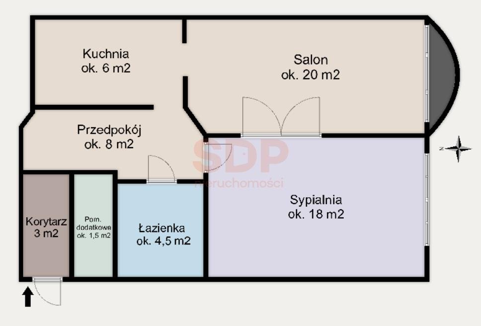 Mieszkanie dwupokojowe na sprzedaż Wrocław, Śródmieście, Kleczków, Trzebnicka  61m2 Foto 7