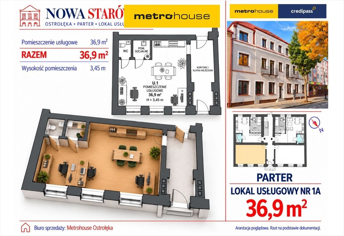 Do sprzedania lokal usługowy 36,9 m² w prestiżowej kamienicy Ostrołęki Ostrołęka, Kilińskiego  37m2 Foto 1