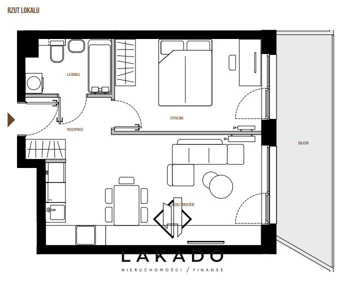Mieszkanie dwupokojowe na sprzedaż Kraków, Łagiewniki, Łagiewnicka  42m2 Foto 1