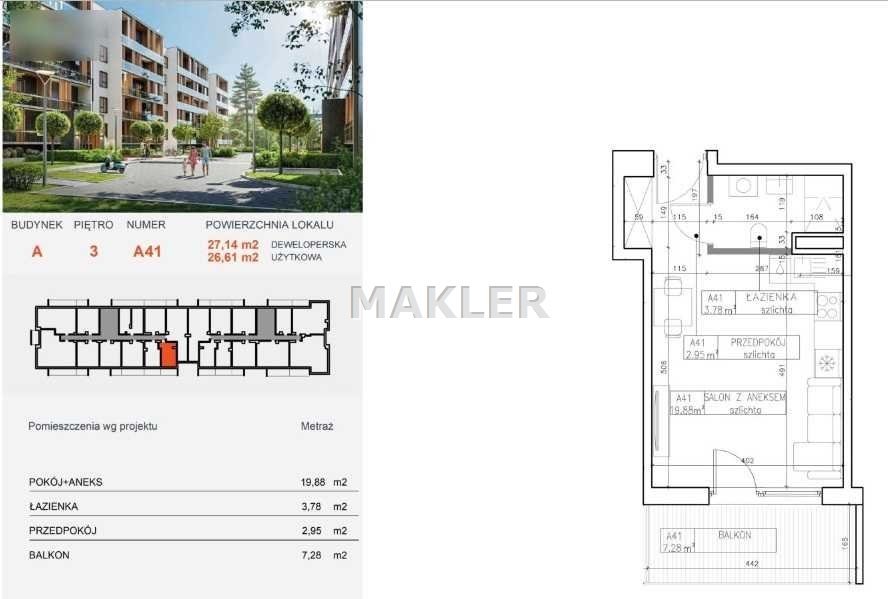 Kawalerka na sprzedaż Bydgoszcz, Bielawy  27m2 Foto 8